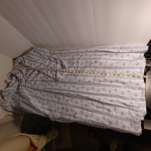 USA Fundamentals Night Gown Blue Design Size 2x Cotton 2 Button Pocket - Picture 8 of 11